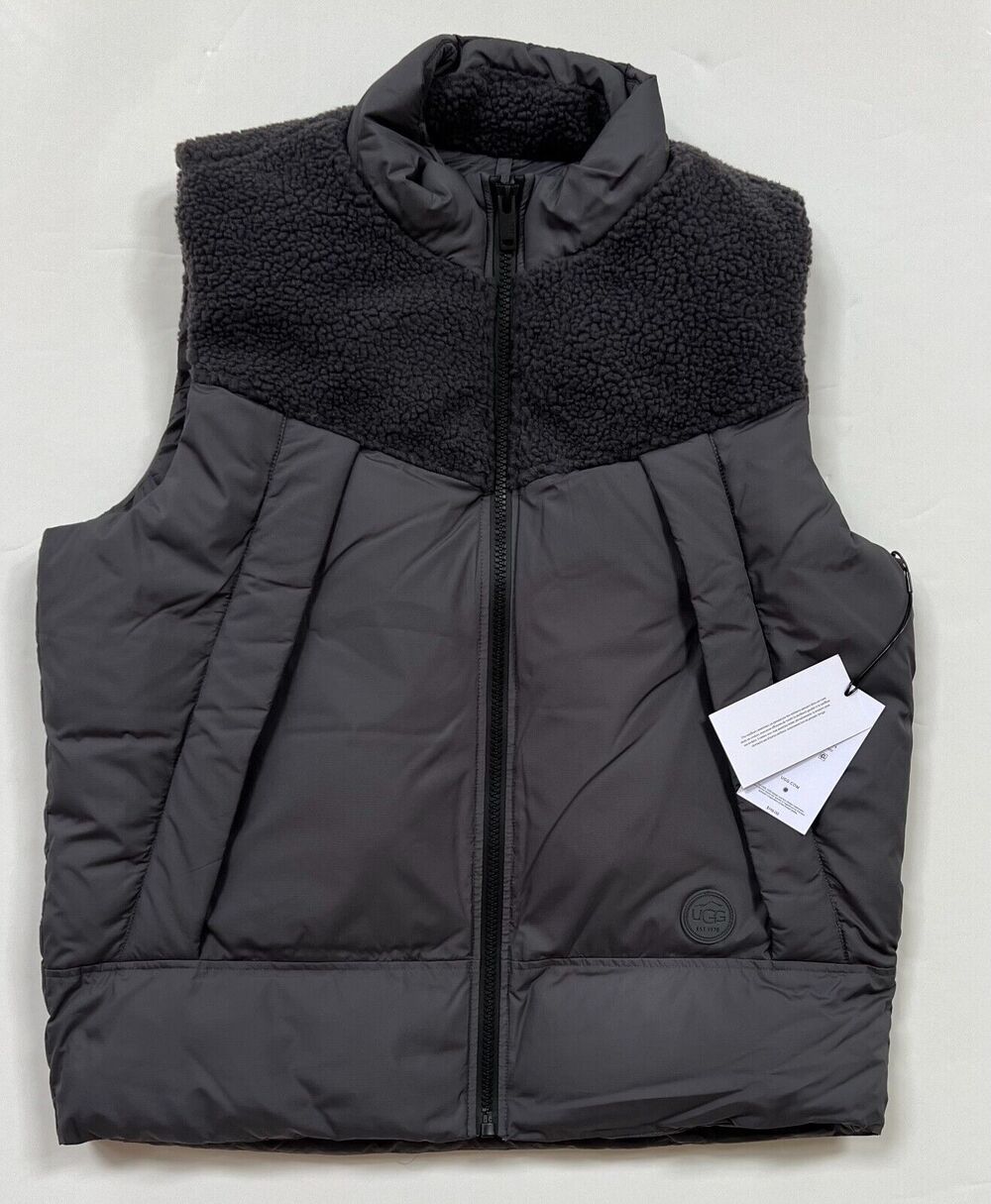 UGG Men's Zoltan Sherpa Puffer Vest Gray Size L NWT